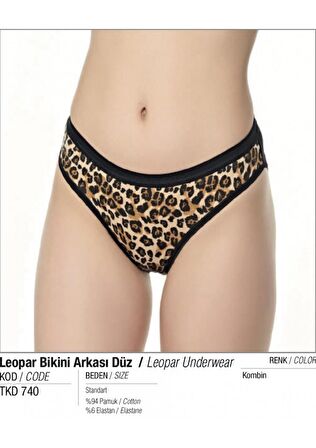 Tutku 12 'li Bayan Leopar Bikini Külot Kombin