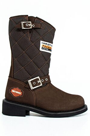 Harley Davidson Brown Hakiki Deri Kadın Bot & Bootie HD0777005303
