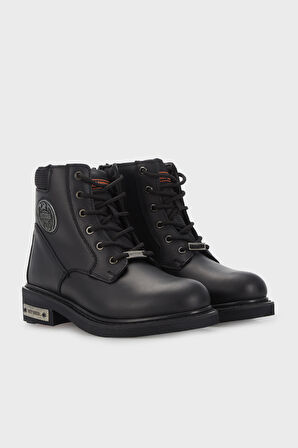 Black Hakiki Deri Kadın Bot & Bootie HD0777009803