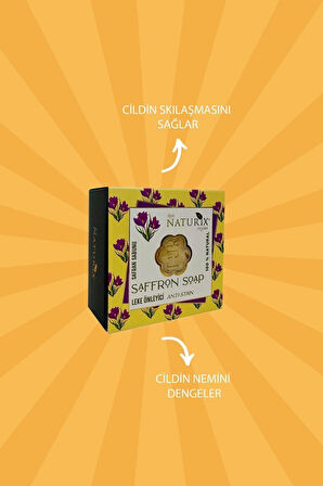 Natural Safran Çiçeği Sabun Leke Önleyici Onarıcı %100 Doğal Nem Ve Bakım Sabunu Saffron Soap 125 Gr