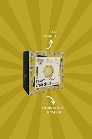 Natural Papatya Sabunu Atopik Ciltler İçin Rahatlatıcı Nemlendirici Canlandırıcı Doğal Daisy Soap