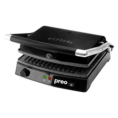 Preo Ptg05 2000w 6 Tost Kapasiteli Döküm Plakalı Siyah Tost Makinesi