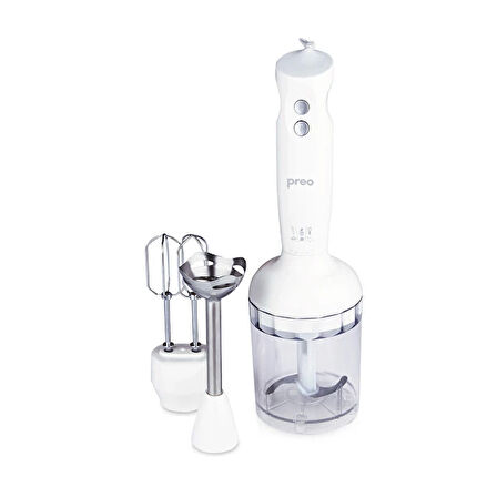 Preo Home Pbs03 3'ü 1 Arada Beyaz Blender ve Mikser Seti