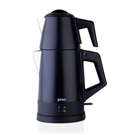 Preo Ptm08 1,8 Lt 1800w Çelik Demlikli Siyah Çay Makinesi