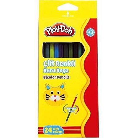 Play-Doh Kuru Boya Bicolor 24 Renk 12 Lİ PLAY-KU011