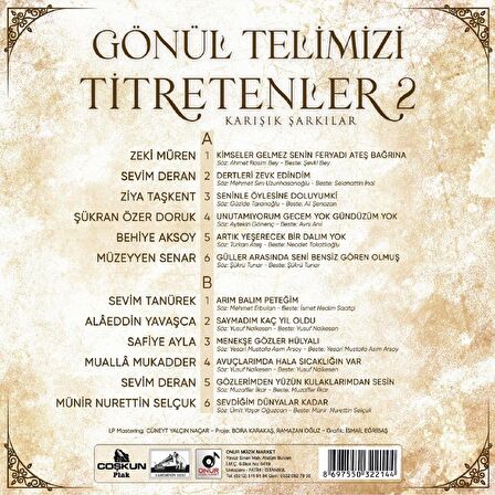 Gönül Telimizi Titretenler 2 - Çeşitli Sanatçılar  (Plak)