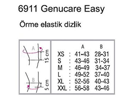 Orthocare 6911/XLARGE Diz Kapağı Destekleyici Örme Örgü Örgülü Dizlik