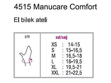 Orthocare 4515/XLARGE SOL Manucare Comfort El Bilek Ateli