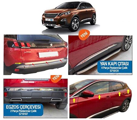 Peugeot 3008 full krom seti komple nikelajı kaplama 2017+