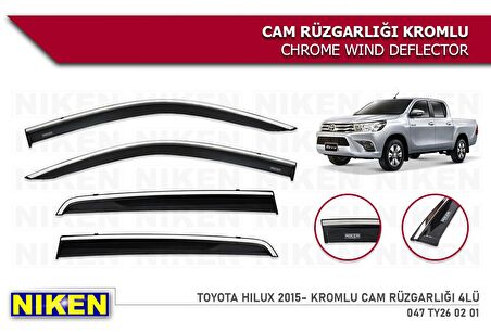 Toyota hilux cam rüzgarlığı kromlu 2015+ niken