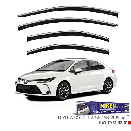 Toyota corolla cam rüzgarlığı kromlu 2019+ niken