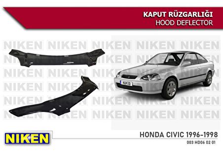 Honda civic uyumlu kaput rüzgarlığı koruyucu 1996/ 1998