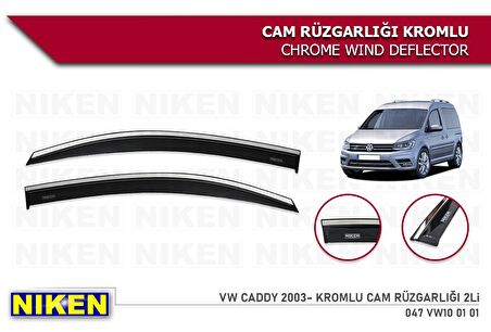 Vw caddy cam rüzgarlığı kromlu niken