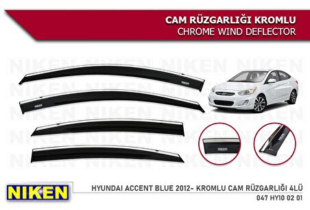 Hyundai blue cam rüzgarlığı kromlu niken