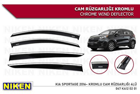 Kia sportage cam rüzgarlığı kromlu 2016+ niken