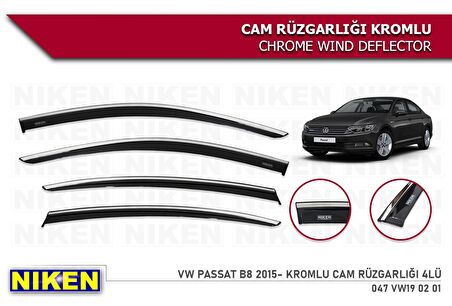 Vw passat b8 cam rüzgarlığı kromlu 2016+ niken