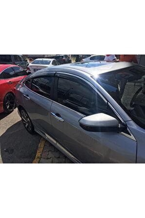 Honda Civic Fe1 Uyumlu Cam Rüzgarlığı Kromlu 2021