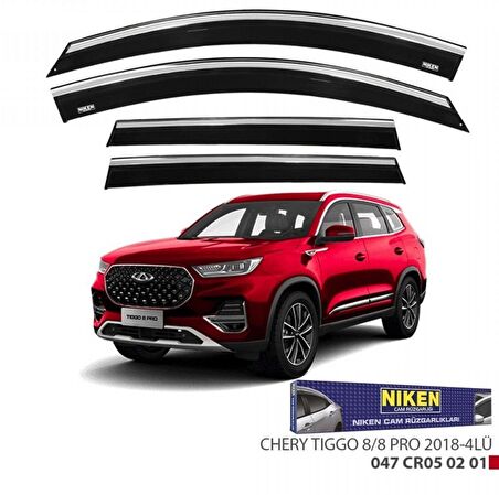 Niken Chery Tiggo 8 Pro 2018+ Kromlu Cam Rüzgarlığı 4 Lü