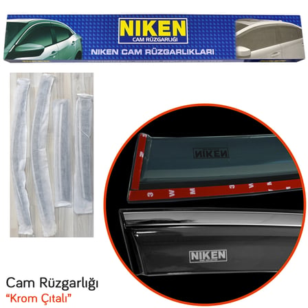 Niken Toyota Corolla Cross 2020+ Kromlu Cam Rüzgarlığı 4 lü