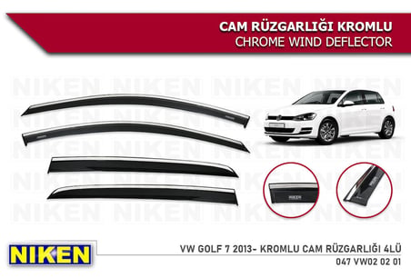 VOLKSWAGEN GOLF 7 2013 2014 2015 2016 2017 2018 2019 2020 MODEL KROMLU CAM RÜZGARLIĞI NİKEN