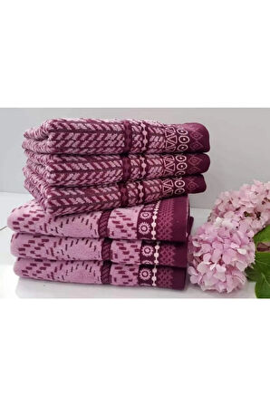 6' Lı El Yüz Havlusu Teraphy Venna Pembe 50x90 Cm
