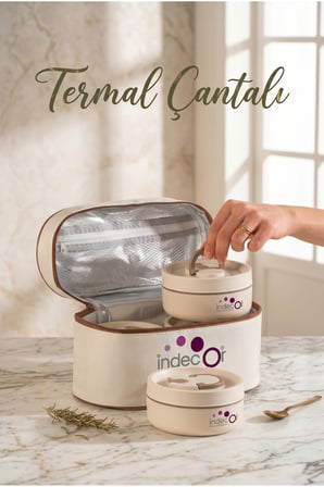 Isı Yalıtımlı Çantalı 4 Parça Vakumlu Lunch Box Yemek Termosu Beslenme Kutusu Sefer Tası