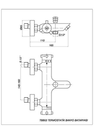 GPD TERMOSTATİK BANYO BATARYASI TBB02