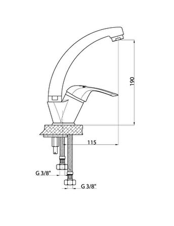 GPD Adrio MTL120 Gümüş Banyo Bataryası