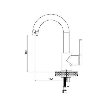 GPD GİLDO TEK GÖVDE SİYAH LAVABO BATARYASI MTL165-S