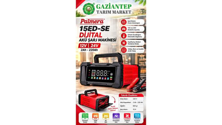 Palmera 15ED-SE Dijital Akü Şarj Makinesi 12V-24V 15AH