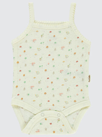 Bebetto Kız Bebek Çıtçıtlı Badi 0-9 Ay Ekru