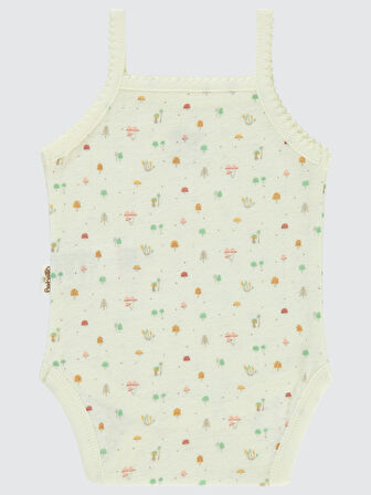 Bebetto Kız Bebek Çıtçıtlı Badi 0-9 Ay Ekru