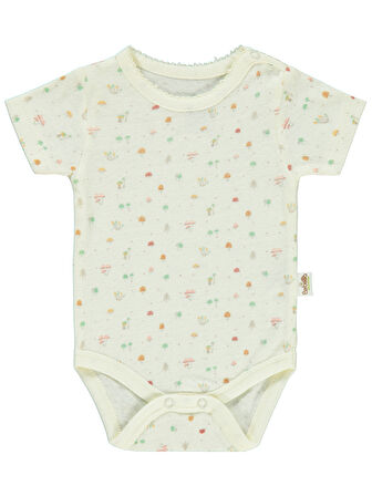 Bebetto Kız Bebek Çıtçıtlı Badi 0-9 Ay Ekru