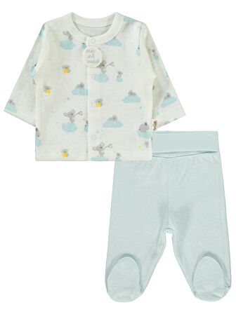 Bebetto Erkek Bebek Pijama Takımı 0-6 Ay Mavi