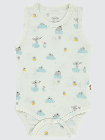 Bebetto Erkek Bebek Çıtçıtlı Badi 12-24 Ay Ekru