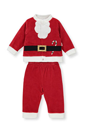 Bebetto Erkek Bebek Noel Kadife Takım Kırmızı K3766