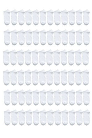 Unisex Beyaz Koton 72 Çift Patik Ekonomik Fiyat Toptan Satış