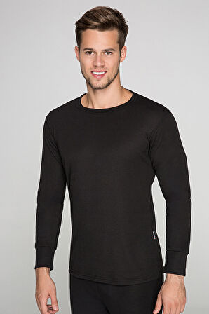 Thermoform Heavy Yetıskin Uzun Kol Fanila SİYAH