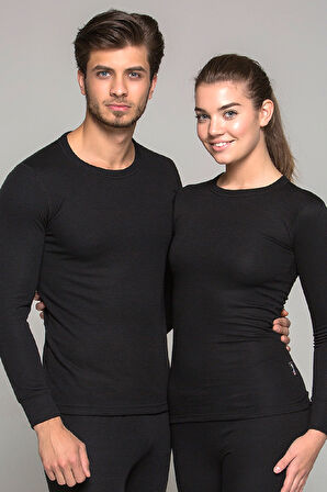 Thermoform Heavy Yetıskin Uzun Kol Fanila SİYAH