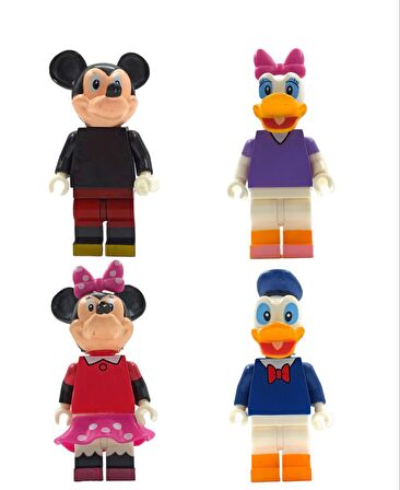 Mickey Mouse ve Minnie Mouse 4'lü Figürler Mickey Mouse Karakterler Her Biri 10cm.