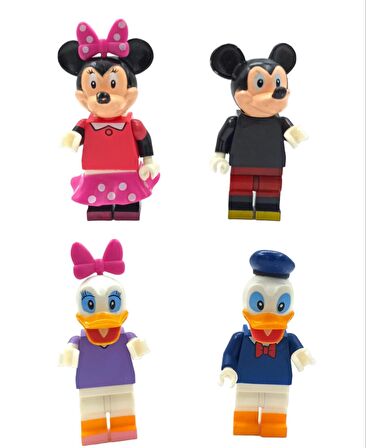 Mickey Mouse ve Minnie Mouse 4'lü Figürler Mickey Mouse Karakterler Her Biri 10cm.