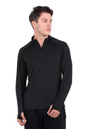 Thermoform Extreme Erkek Uzun Kol Yarım Fermuar Termal Sweatshirt Heat Siyah