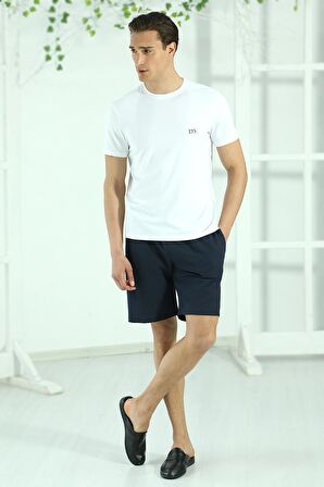 Ds Damat Waffle Şort T-shirt Takım LACİVERT