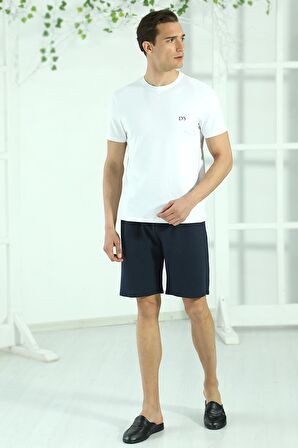 Ds Damat Waffle Şort T-shirt Takım LACİVERT