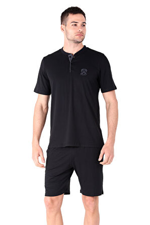 Ds Damat Regular Fit Cotton Şort Takım SİYAH
