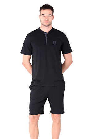 Ds Damat Regular Fit Cotton Şort Takım SİYAH