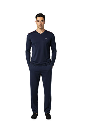 Ds Damat Maschio Pamuk V Yaka Pijama Takımı LACİVERT