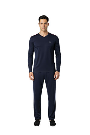Ds Damat Maschio Pamuk V Yaka Pijama Takımı LACİVERT