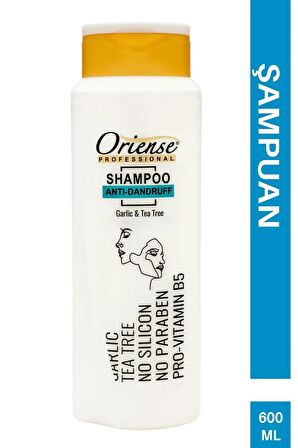 Oriense 600ml Şampuan Kepek Karşıtı (ANTİ-DANDRUFF), Sarımsak Ve Çay Ağacı Özlü, Silikon Ve Paraben Içermez