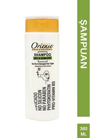 Oriense 360ml Şampuan - Kuru Ve Yıpranmış Saçlar Için Pro-vitamin B5 Ve Fitokeratin Ile Nihai Bakım